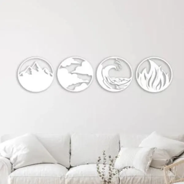 Metal_Wall_Art_for_Home_Decoration__|_Natures_Four_Elements__|_White