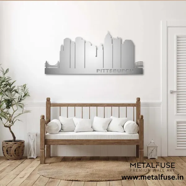 Metal_Wall_Art_for_Home_Decoration__|_Pittsburgh_Skyline__|_Silver
