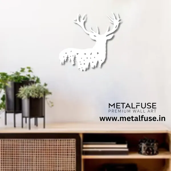 Metal_Wall_Art_for_Home_Decoration__|_Deer_Design__|_White