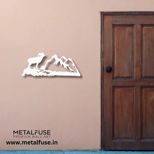 Metal_Wall_Art_for_Home_Decoration__|_Big_Horn-Sheep__|_White
