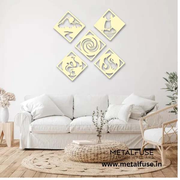 Metal_Wall_Art_for_Home_Decoration__|_Five_Elements__|_Gold