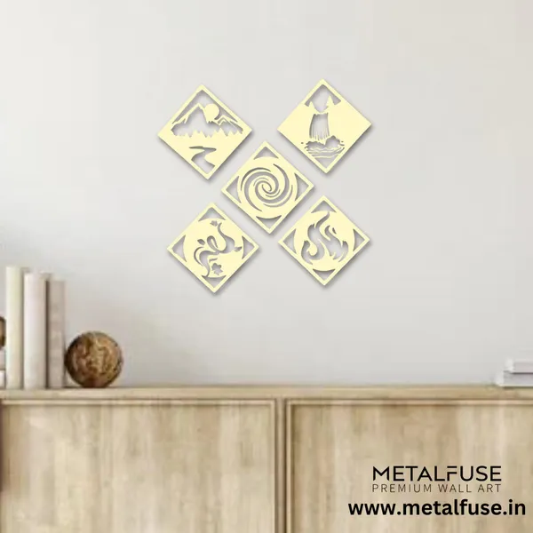 Metal_Wall_Art_for_Home_Decoration__|_Five_Elements__|_Gold