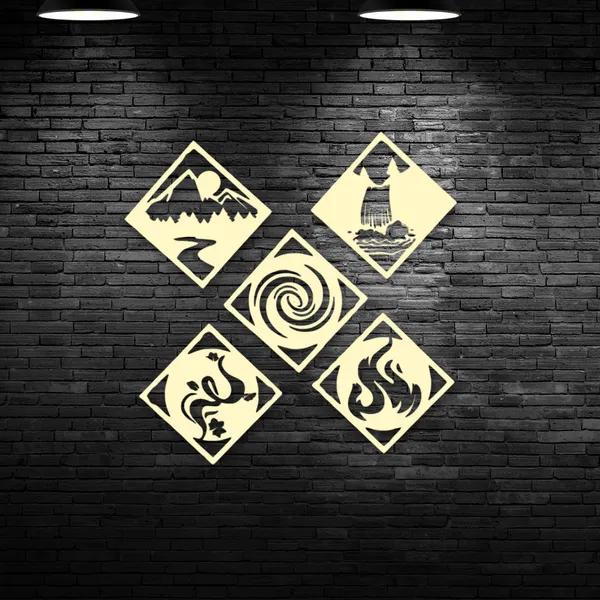 Metal_Wall_Art_for_Home_Decoration__|_Five_Elements__|_Gold