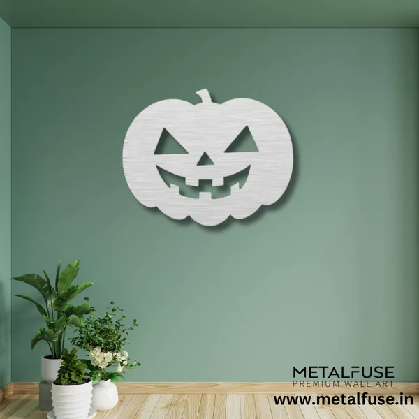 Metal_Wall_Art_for_Home_Decoration__|_Halloween_Pumpkin__|_Silver