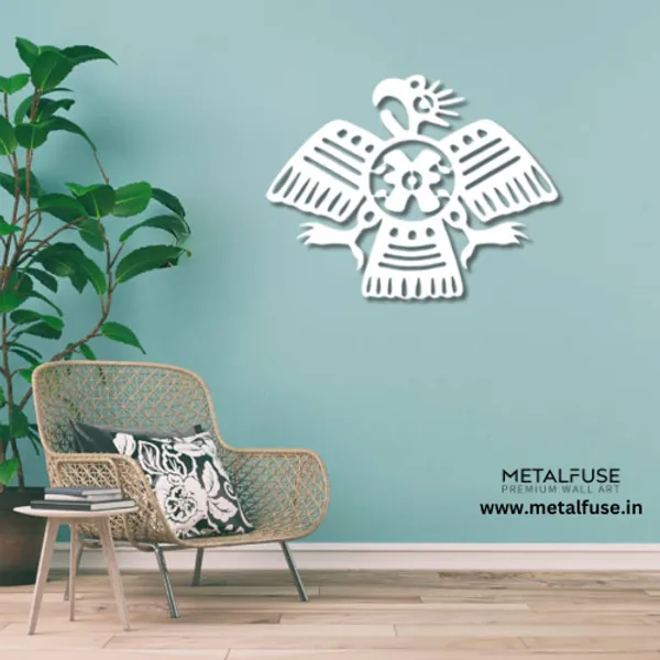 Metal_Wall_Art_for_Home_Decoration__|_Aztec_Bird__|_White