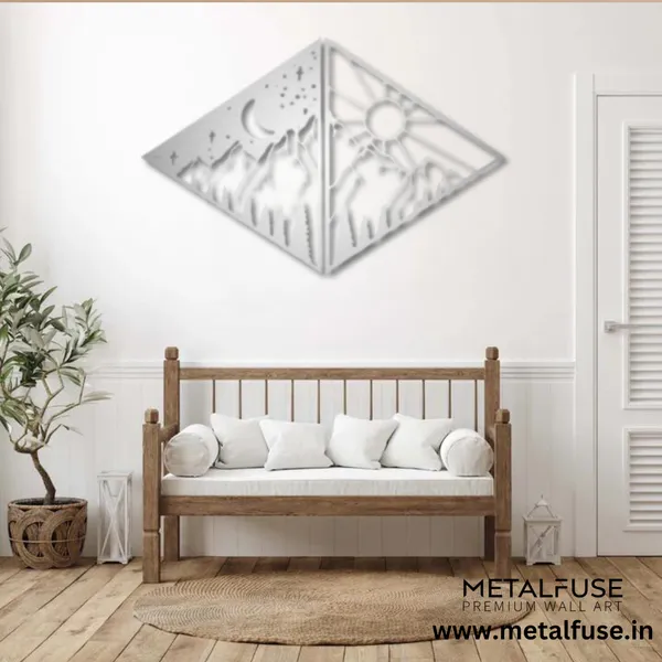 Metal_Wall_Art_for_Home_Decoration__|_Day_&_Night_Mountains__|_Silver