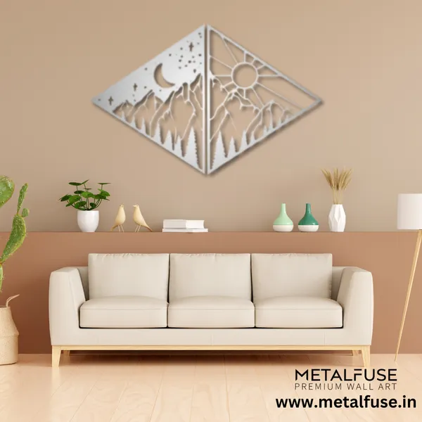 Metal_Wall_Art_for_Home_Decoration__|_Day_&_Night_Mountains__|_Silver