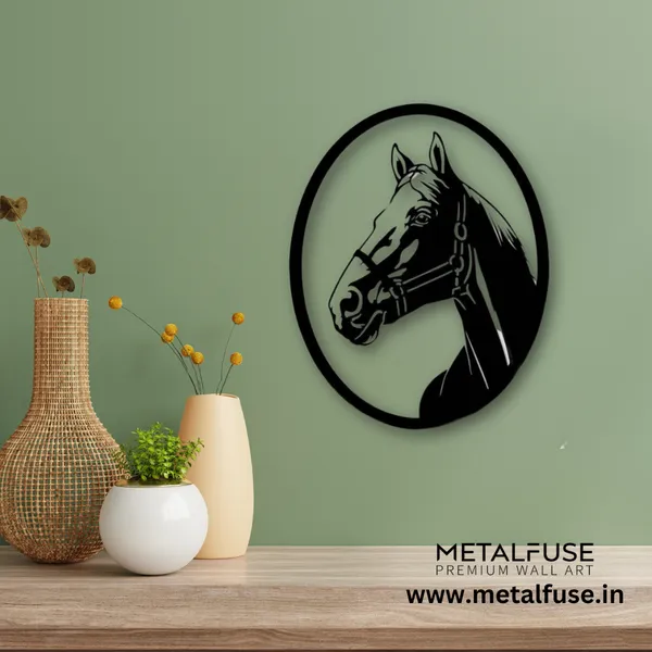 Metal_Wall_Art_for_Home_Decoration__|_Horse__|_Black