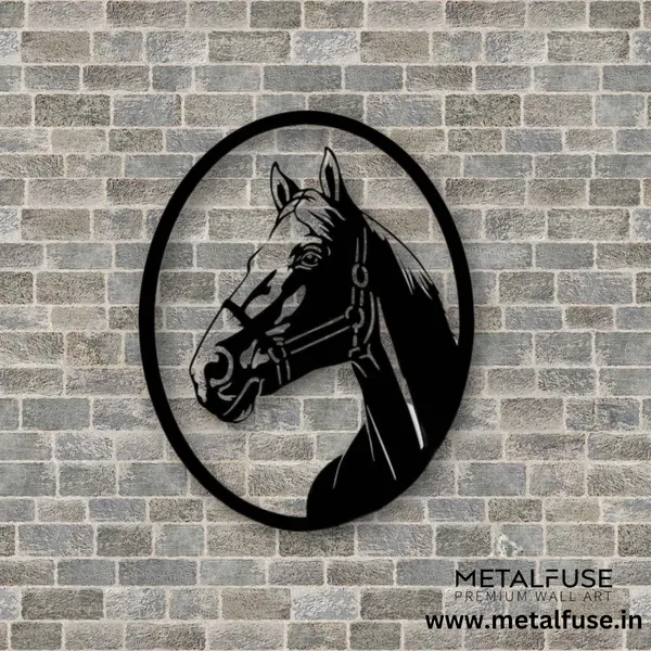 Metal_Wall_Art_for_Home_Decoration__|_Horse__|_Black