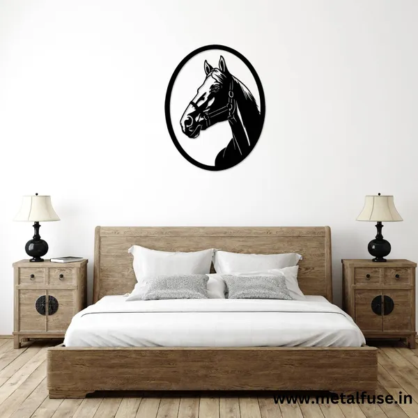 Metal_Wall_Art_for_Home_Decoration__|_Horse__|_Black