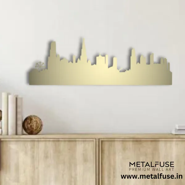 Metal_Wall_Art_for_Home_Decoration__|_Chicago_Skyline_Skyline__|_Gold
