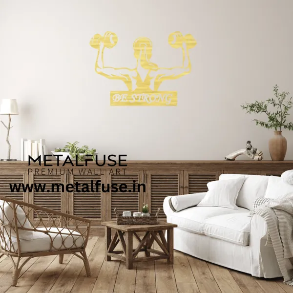 Metal_Wall_Art_for_Home_Decoration__|_Be_Strong__|_Gold