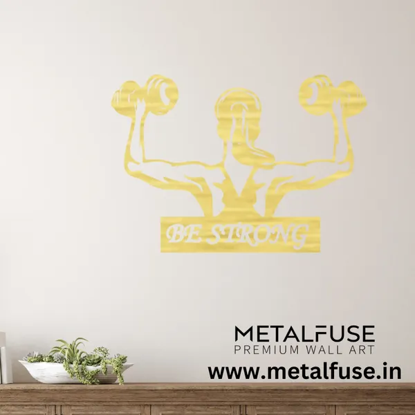 Metal_Wall_Art_for_Home_Decoration__|_Be_Strong__|_Gold