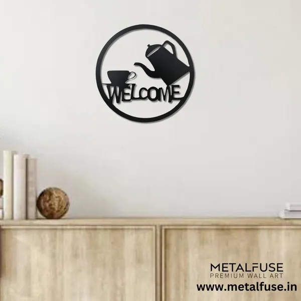 Metal_Wall_Art_for_Home_Decoration__|_Welcome_Tea_&_Cup__|_Black