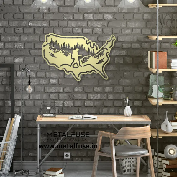 Metal_Wall_Art_for_Home_Decoration__|_Hiking_Usa__|_Gold