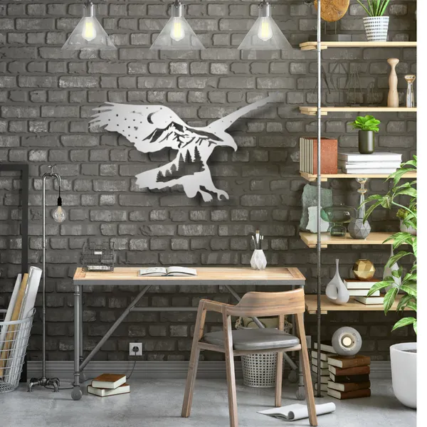 Metal_Wall_Art_for_Home_Decoration__|_Mountain_Eagle__|_Silver