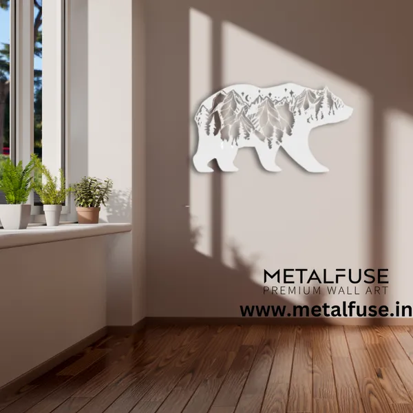Metal_Wall_Art_for_Home_Decoration__|_3D_Look_Bear__|_White