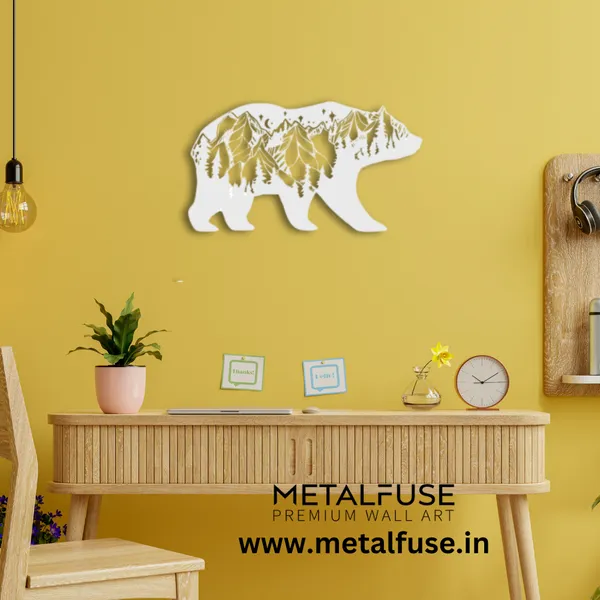 Metal_Wall_Art_for_Home_Decoration__|_3D_Look_Bear__|_White