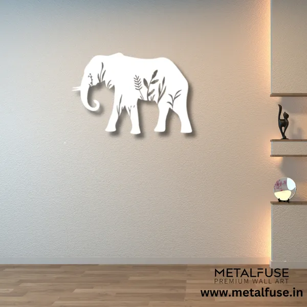 Metal_Wall_Art_for_Home_Decoration__|_Elephant__|_White