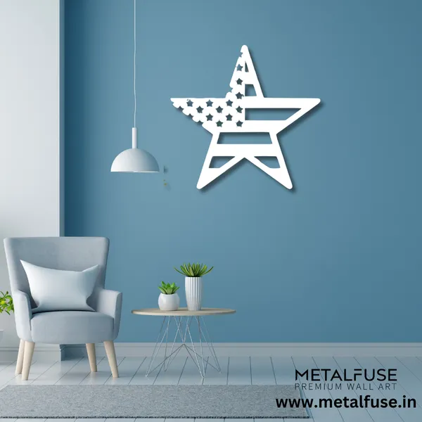 Metal_Wall_Art_for_Home_Decoration__|_American_Flag_Star__|_White