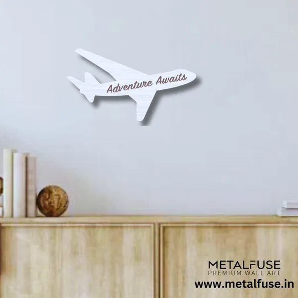 Metal_Wall_Art_for_Home_Decoration__|_Adventure_Awaits_Airplane__|_White