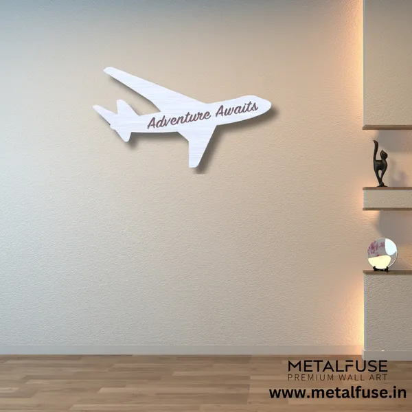 Metal_Wall_Art_for_Home_Decoration__|_Adventure_Awaits_Airplane__|_White