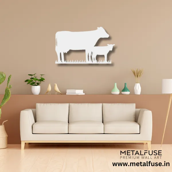 Metal_Wall_Art_for_Home_Decoration__|_Cow_Family__|_White