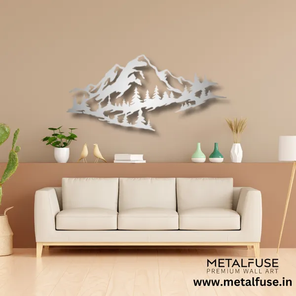 Metal_Wall_Art_for_Home_Decoration__|_Mountain_Range__|_Silver