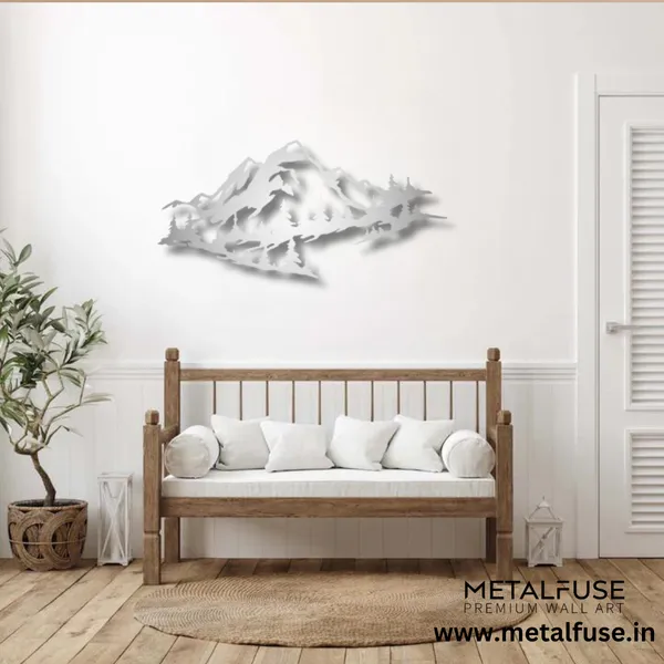 Metal_Wall_Art_for_Home_Decoration__|_Mountain_Range__|_Silver