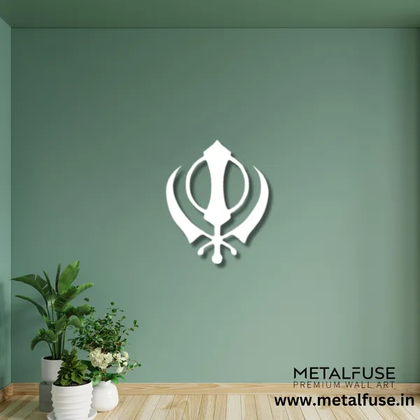Metal_Wall_Art_for_Home_Decoration__|_Khanda_Sahib__|_White