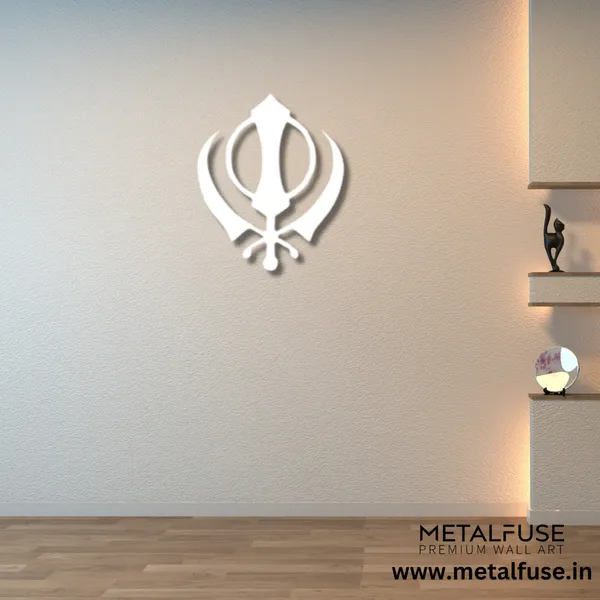 Metal_Wall_Art_for_Home_Decoration__|_Khanda_Sahib__|_White