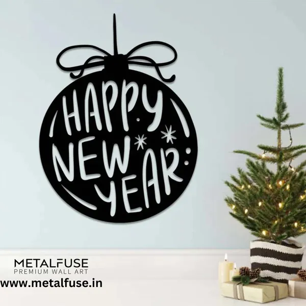 Metal_Wall_Art_for_Home_Decoration__|_Happy_New_Year_Ornament__|_Black