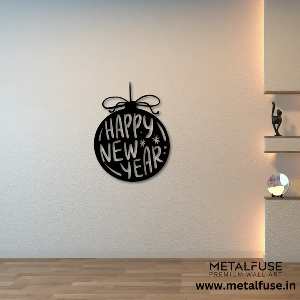 Metal_Wall_Art_for_Home_Decoration__|_Happy_New_Year_Ornament__|_Black