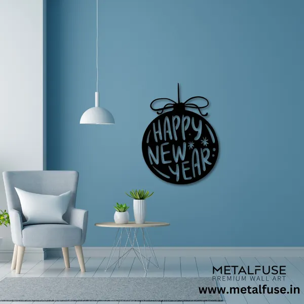 Metal_Wall_Art_for_Home_Decoration__|_Happy_New_Year_Ornament__|_Black