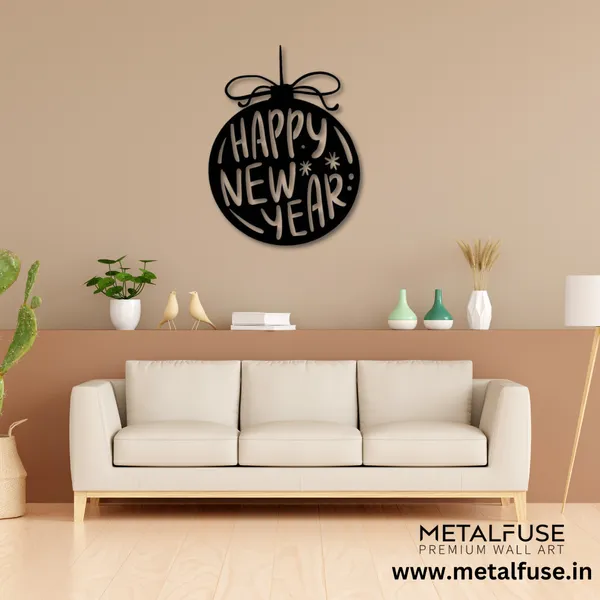 Metal_Wall_Art_for_Home_Decoration__|_Happy_New_Year_Ornament__|_Black