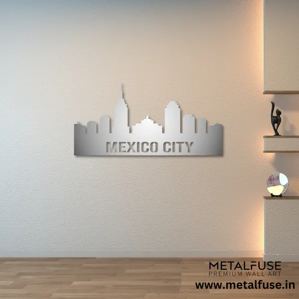 Metal_Wall_Art_for_Home_Decoration__|_Mexico_City_Skyline__|_Silver