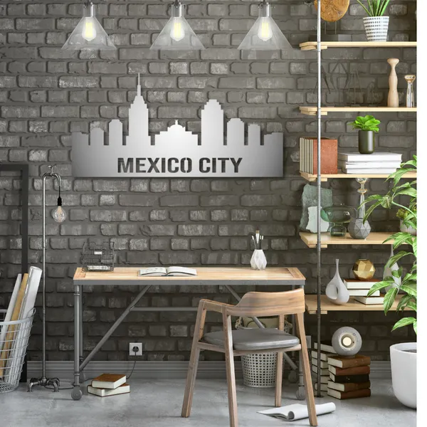 Metal_Wall_Art_for_Home_Decoration__|_Mexico_City_Skyline__|_Silver