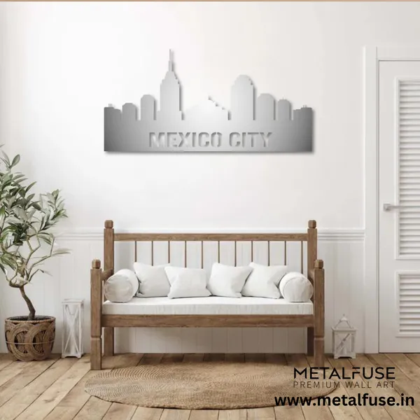 Metal_Wall_Art_for_Home_Decoration__|_Mexico_City_Skyline__|_Silver
