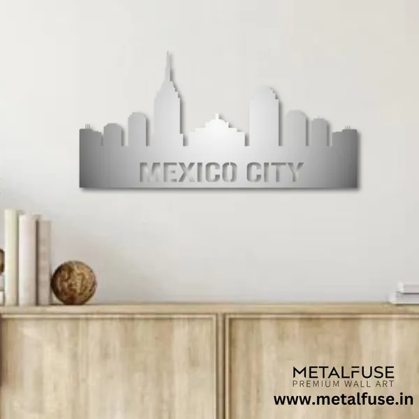 Metal_Wall_Art_for_Home_Decoration__|_Mexico_City_Skyline__|_Silver