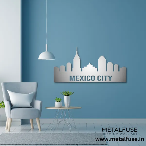 Metal_Wall_Art_for_Home_Decoration__|_Mexico_City_Skyline__|_Silver