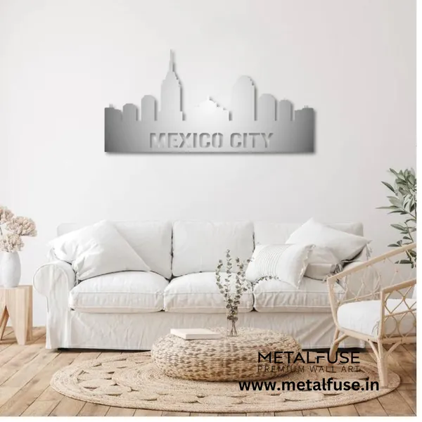 Metal_Wall_Art_for_Home_Decoration__|_Mexico_City_Skyline__|_Silver