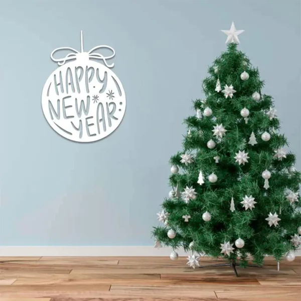 Metal_Wall_Art_for_Home_Decoration__|_Happy_New_Year_Ornament__|_White