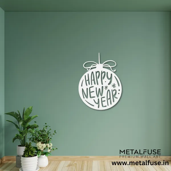 Metal_Wall_Art_for_Home_Decoration__|_Happy_New_Year_Ornament__|_White