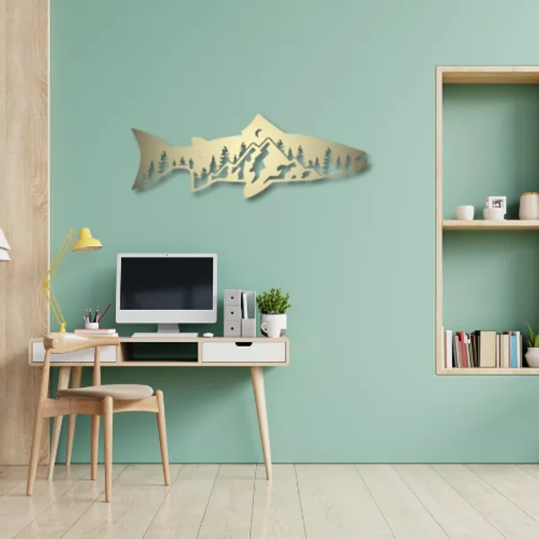 Metal_Wall_Art_for_Home_Decoration__|_Trout_Fish_Design__|_Gold