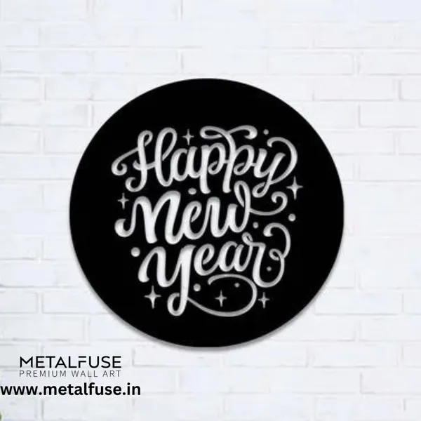 Metal_Wall_Art_for_Home_Decoration|Happy_New_Year|Black