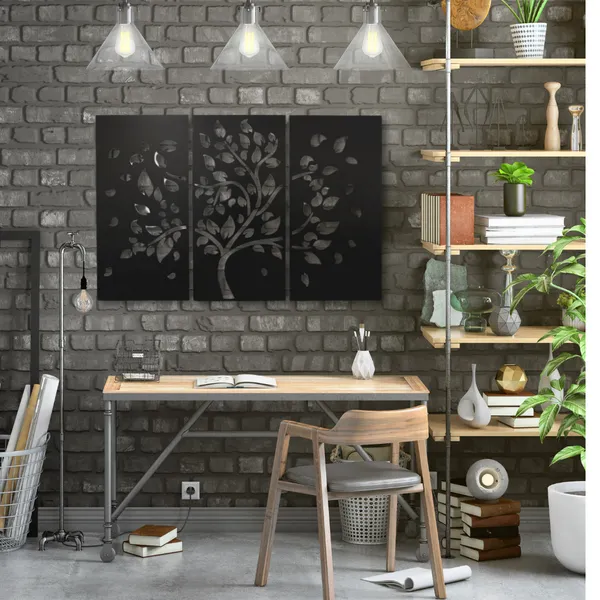 Metal_Wall_Art_for_Home_Decoration__|_Tree_(3_Piece)_|_Black