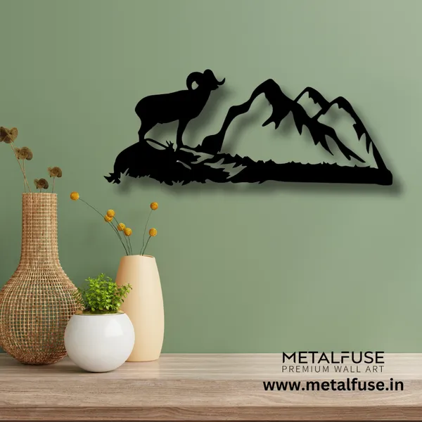 Metal_Wall_Art_for_Home_Decoration__|_Big_Horn-Sheep__|_Black