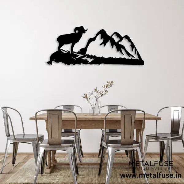 Metal_Wall_Art_for_Home_Decoration__|_Big_Horn-Sheep__|_Black