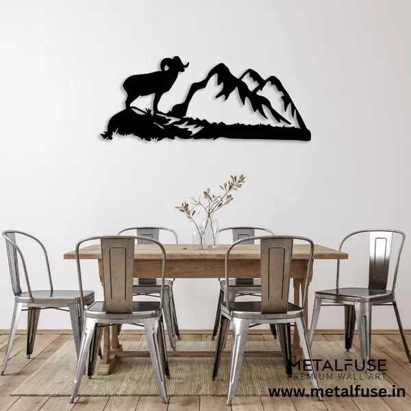 Metal_Wall_Art_for_Home_Decoration__|_Big_Horn-Sheep__|_Black