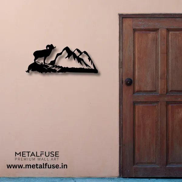 Metal_Wall_Art_for_Home_Decoration__|_Big_Horn-Sheep__|_Black